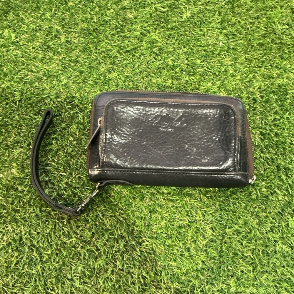 Patricia Nash Valentia II Black Butter Soft Leather Wristlet Wallet Never Used